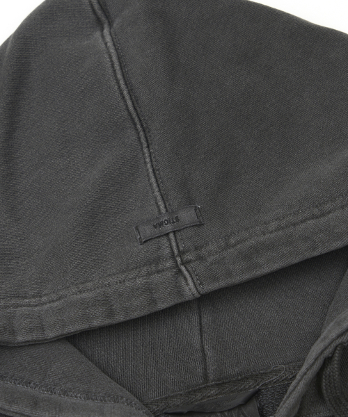 Applique STGM Pigment Washed Oversized Zip-up Hoodie Charcoal