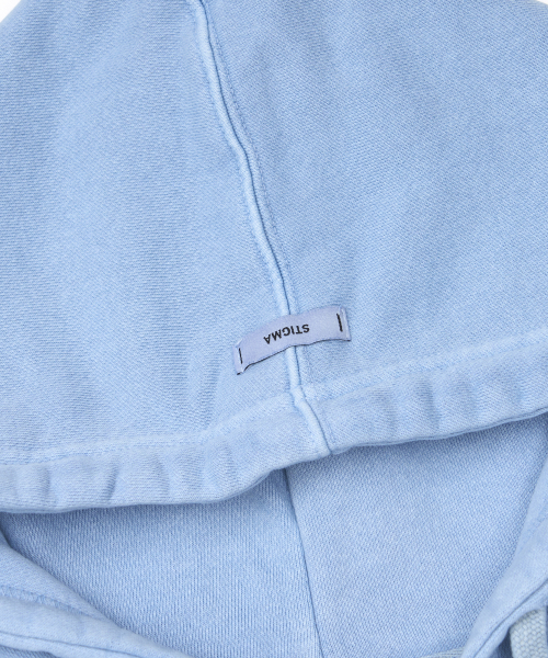 Applique STGM Pigment Washed Oversized Zip-up Hoodie Sky Blue