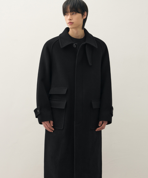 Шерстяное пальто бальмакаан Concise BLACK