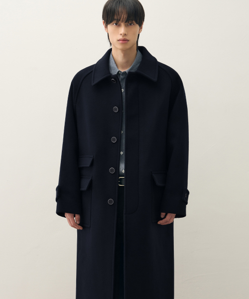 Шерстяное пальто бальмакаан Concise [NAVY]