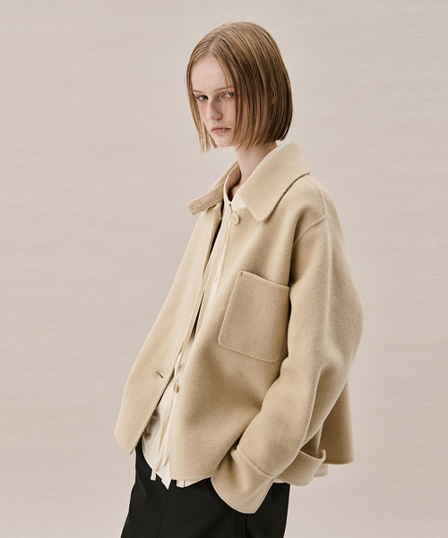 WOOL BLEND HANDMADE COAT_LIGHT BEIGE