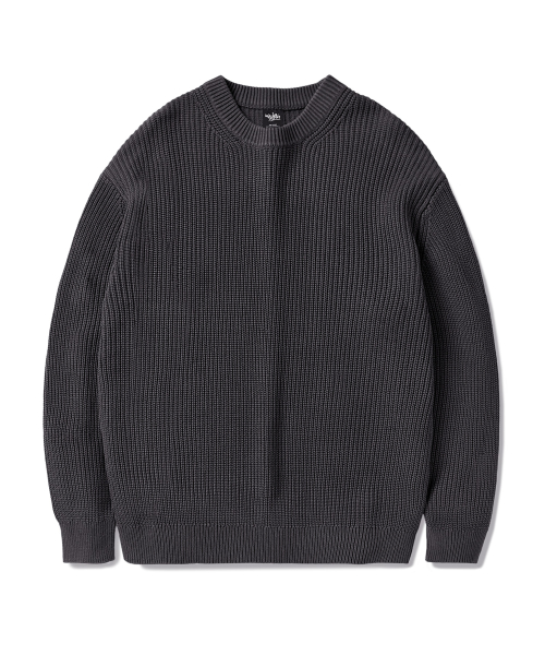 Пигментный хаджи свитер с круглым вырезом Dark Grey FNT102