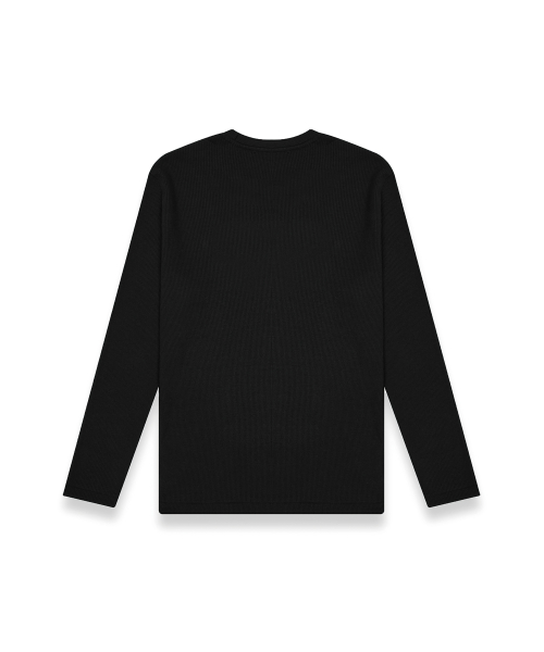R-0024 / BRUSHED KNIT - LONG SLEEVE TSHIRTS(BLACK)
