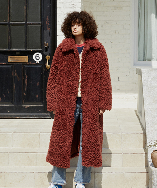 Shearling Over Coat (Brick)