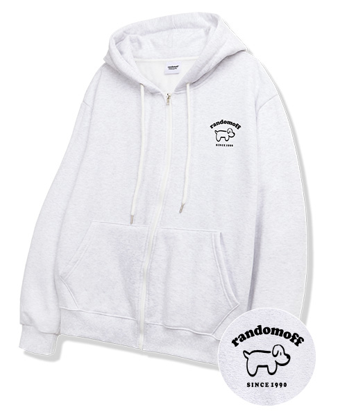 Худи на молнии DOGY (с начесом на выбор) [Light Grey Melange]