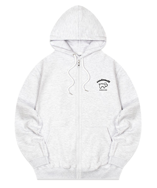 Худи на молнии DOGY (с начесом на выбор) [Light Grey Melange]