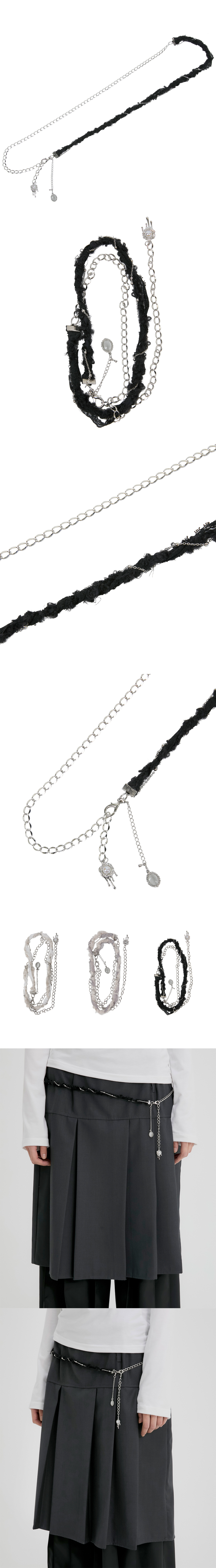MUSINSA | FLAREUP Braided Handmade Chain Belt (FL-732_Black)