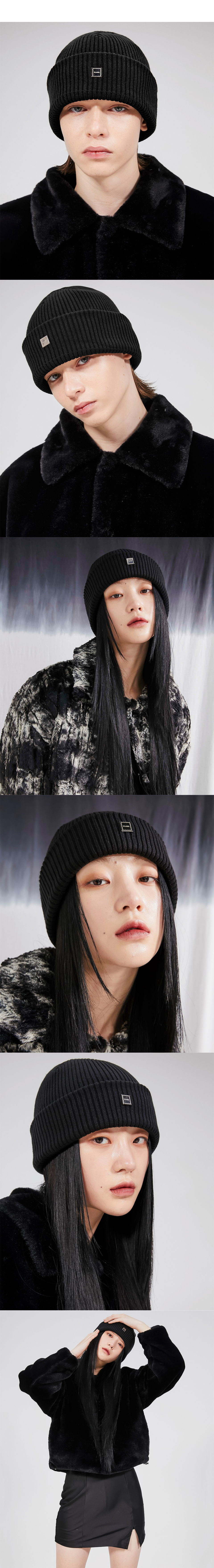 ◆FLARE UP◆ Fur Knit Beanie FL727Black FL-727_Black MUSINSA | FLAREUP Fur Knit Beanie (FL-727_Black)