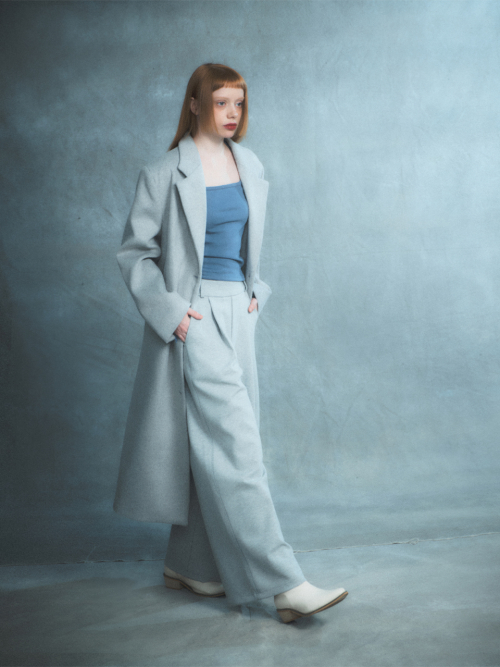 Длинное пальто оверсайз_Light Grey