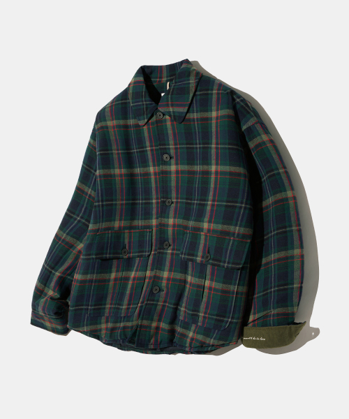 [HEAT]Moss Green Check Padded PD6