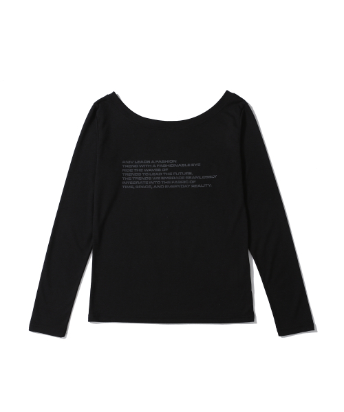 OFF SHOULDER LETTERING LONG SLEEVE BLACK