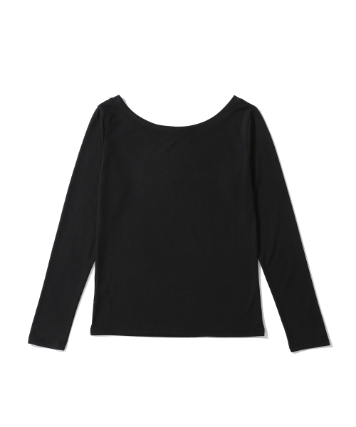 OFF SHOULDER LETTERING LONG SLEEVE BLACK