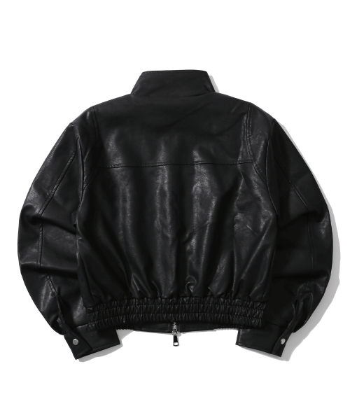 ECO LEATHER TWO WAY JACKET BLACK
