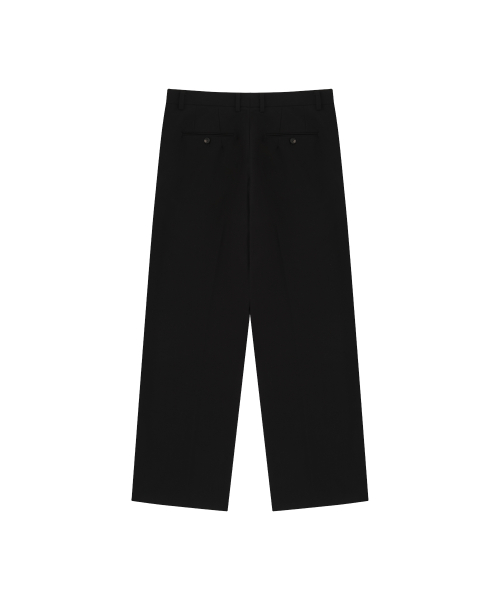 ONETUCK WIDE FLAT TROUSERS_BLACK