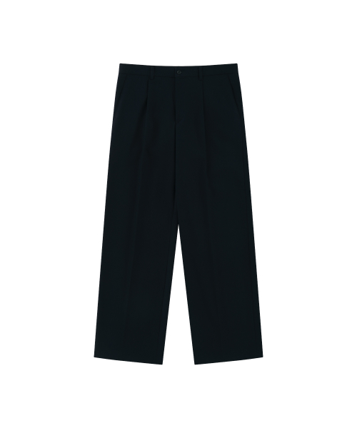 ONETUCK WIDE FLAT TROUSERS_NAVY