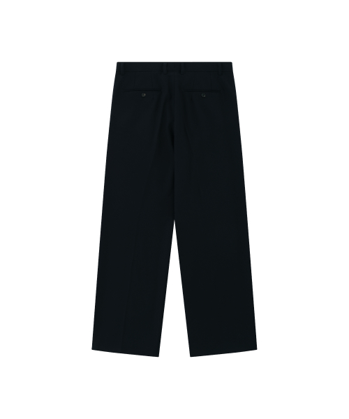 ONETUCK WIDE FLAT TROUSERS_NAVY