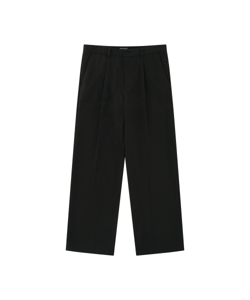 ONETUCK WIDE FLAT TROUSERS_KHAKI
