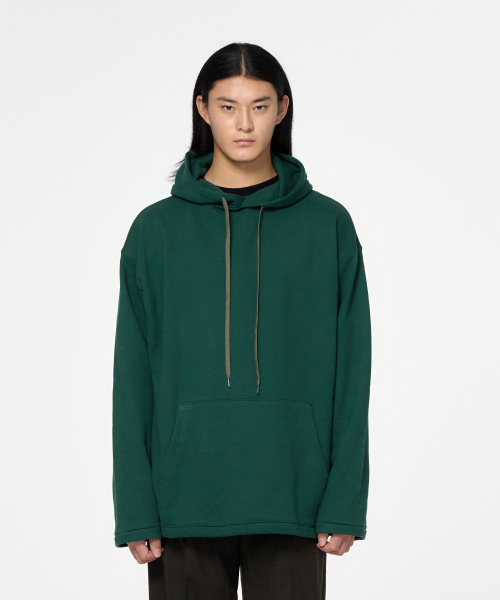 EMBROIDERY OVERSIZED LONG HOODY_GREEN
