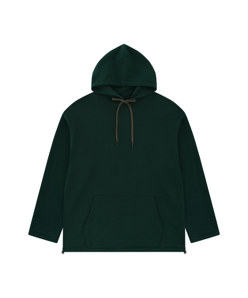 EMBROIDERY OVERSIZED LONG HOODY_GREEN