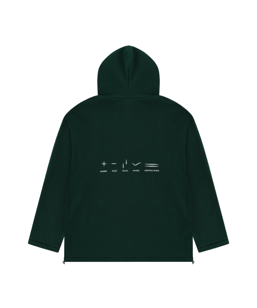 EMBROIDERY OVERSIZED LONG HOODY_GREEN
