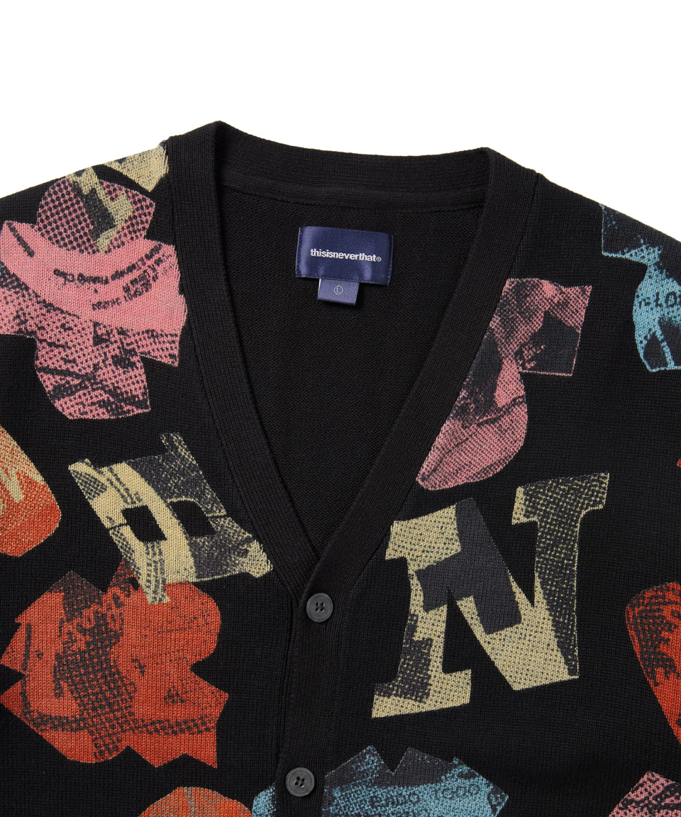 MUSINSA | thisisneverthat® Broken Logo Cardigan Black