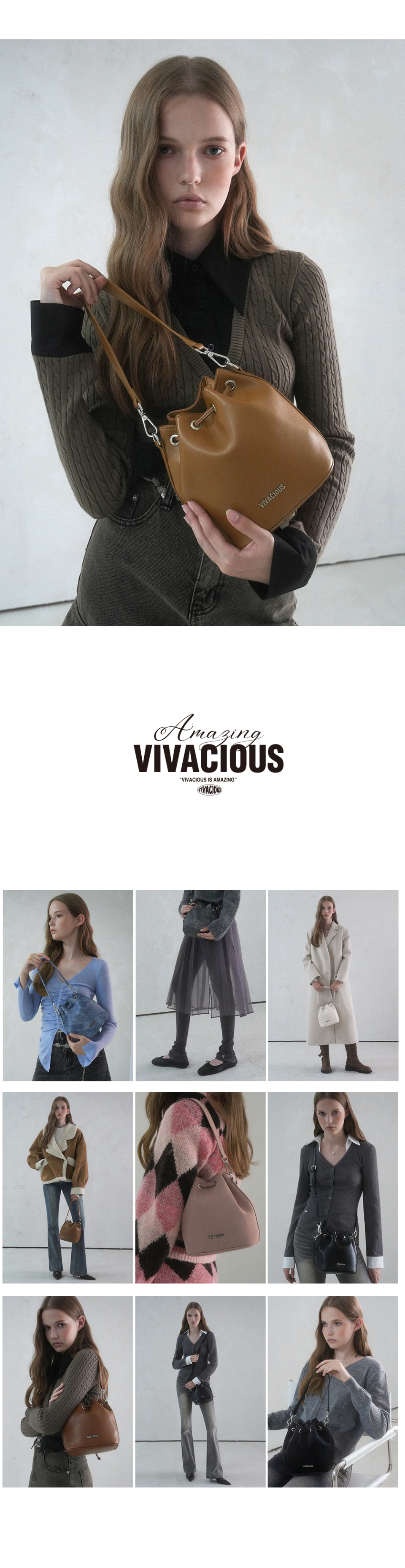 ＊韓国＊［VIVACIOUS］Gwyneth Bucket Bag 7color Designer fashion, Seoul-fully created | W Concept