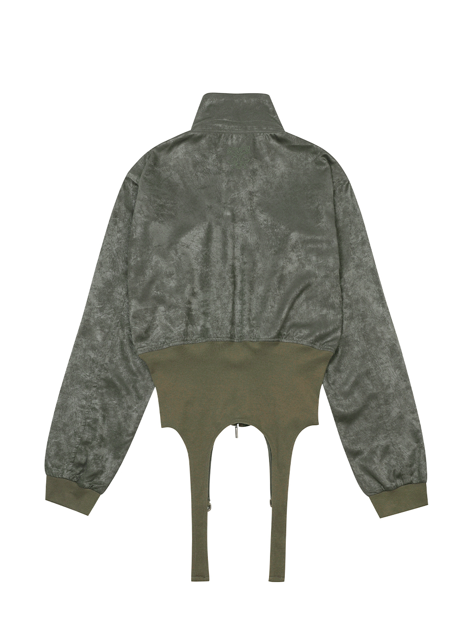 GLOSSY BELT HIGH NECK ZIP-UP KHAKI 상세 이미지 6