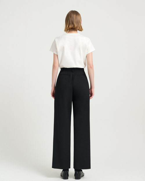 Сатиновые широкие брюки стрейч (FMPT1024F)_Black