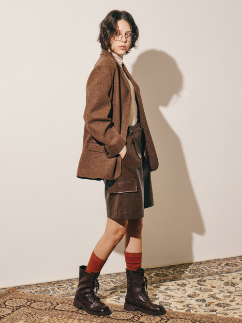 Однобортный пиджак Harris Wool Khaki Brown