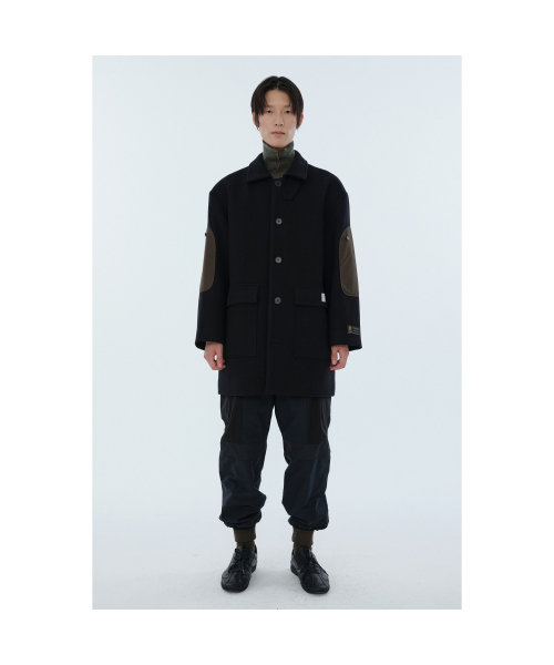 Sleeve Patch Cargo Worker Half Coat_RKCAW24609BKX