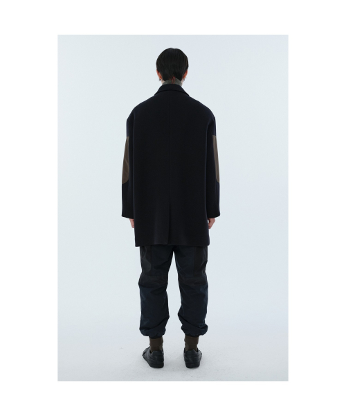 Sleeve Patch Cargo Worker Half Coat_RKCAW24609BKX