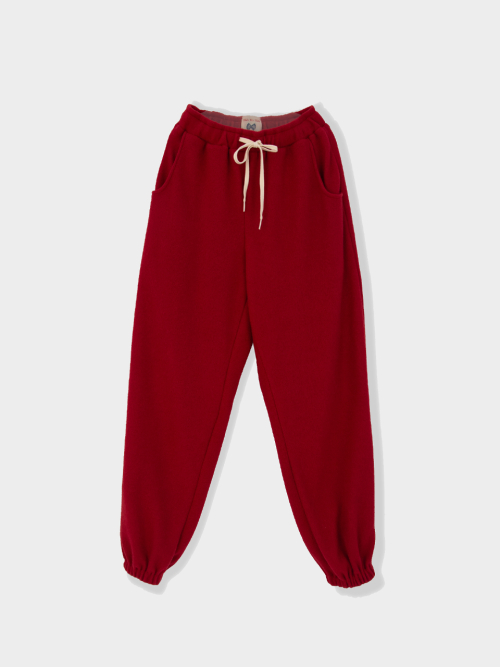 Уютные теплые трикотажные джоггеры_Red