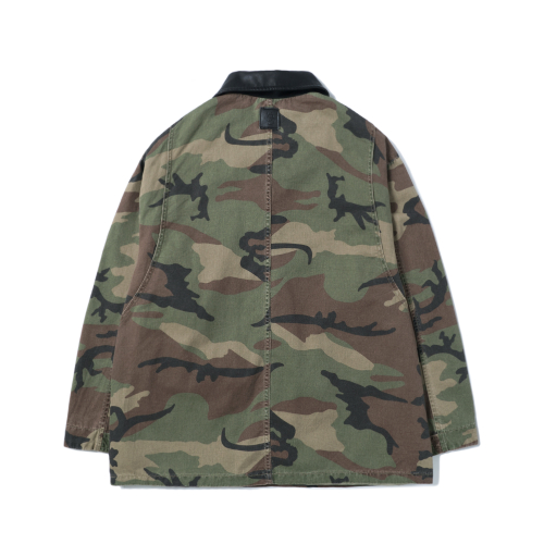 Leather Collar Vintage jacket (Camo)
