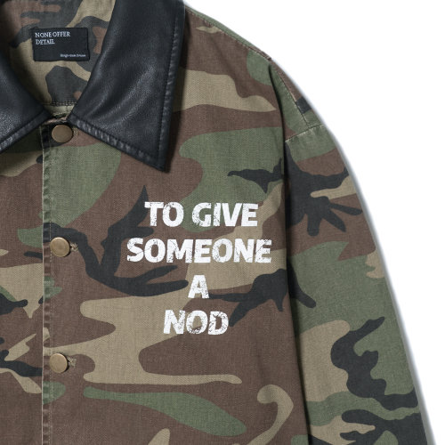 Leather Collar Vintage jacket (Camo)