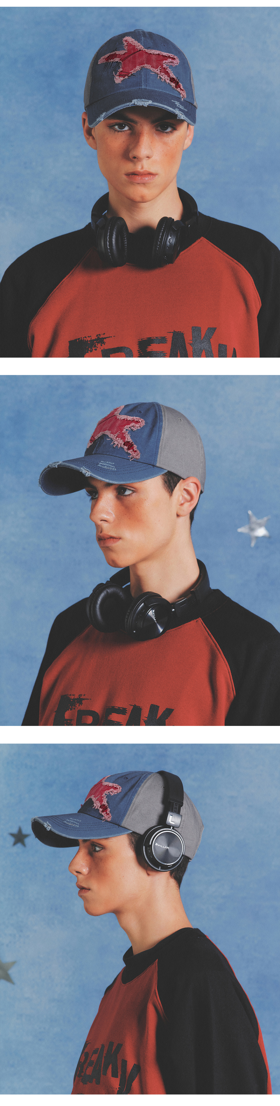 ★MAINBOOTH★Starfish Damage Ball Cap(BLUE)★正規品/直送料込 MUSINSA公式 | MAINBOOTH Starfish Damage Ball Cap(BLUE)