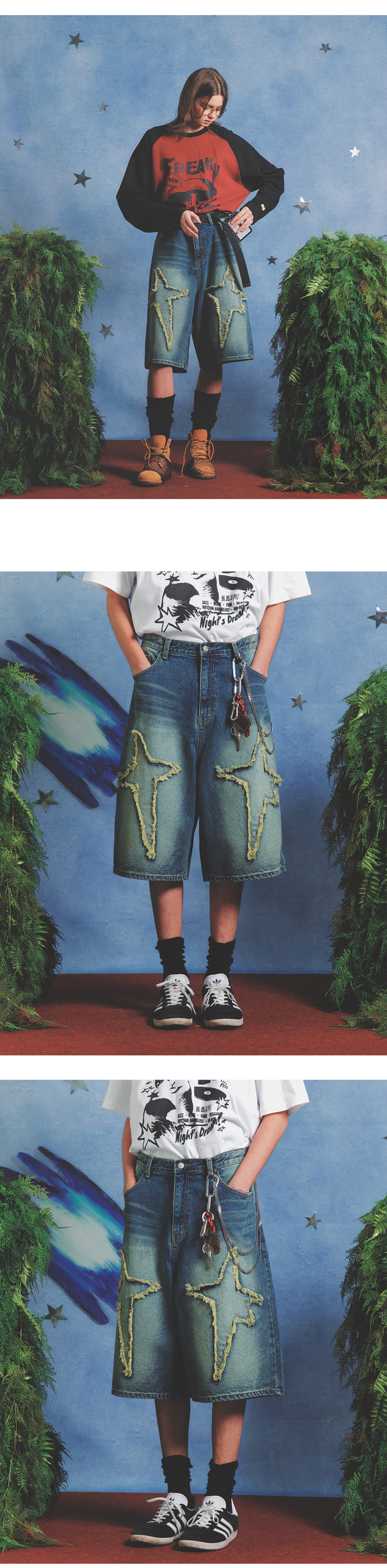 ★MAINBOOTH★Spark Denim Shorts(BLUE)★正規品/韓国直送料込 ☆MAINBOOTH☆Spark Denim Shorts(BLUE)☆正規品/韓国直送料込