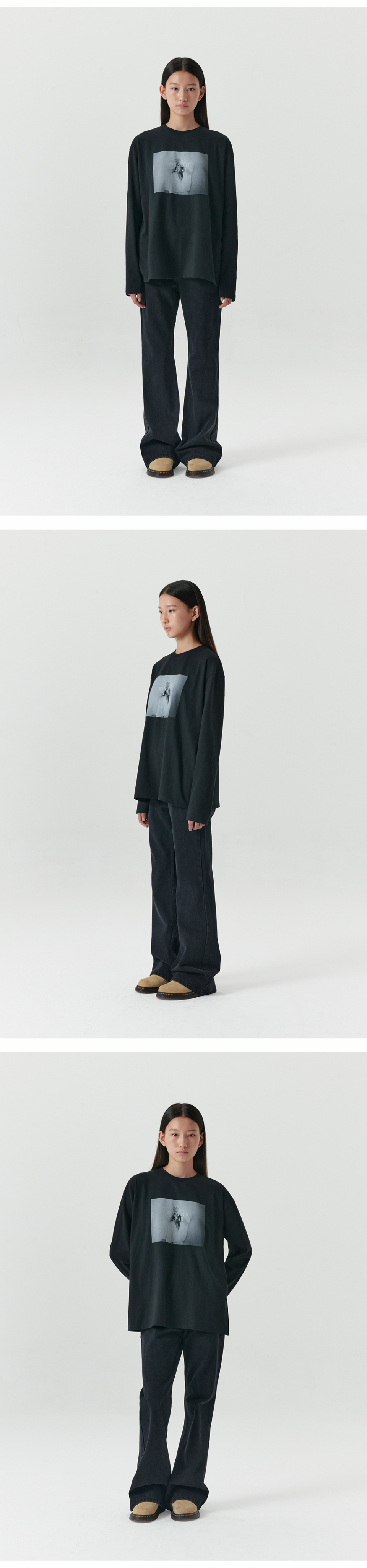 MUSINSA | LEVAR Relaxed Boots Cut Denim - Black