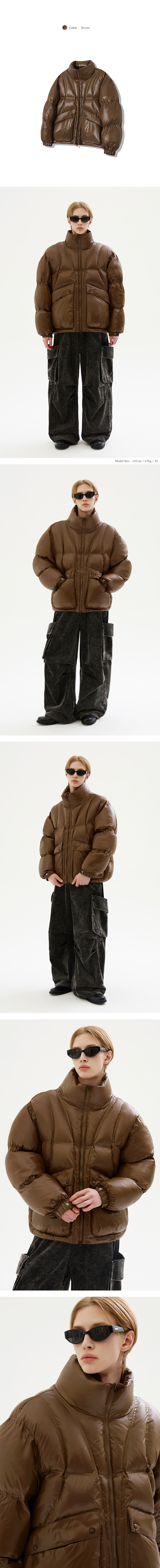★TRILLION★Incision Line Glossy Puffer Short Padding★ MUSINSA | TRILLION Incision Line Glossy Puffer Short Padding