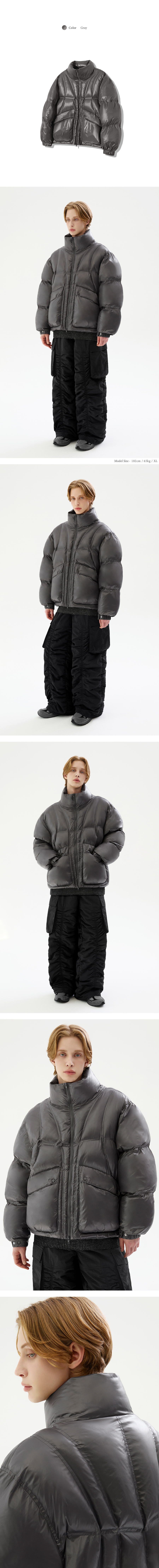 ★TRILLION★Incision Line Glossy Puffer Short Padding★ MUSINSA | TRILLION Incision Line Glossy Puffer Short Padding