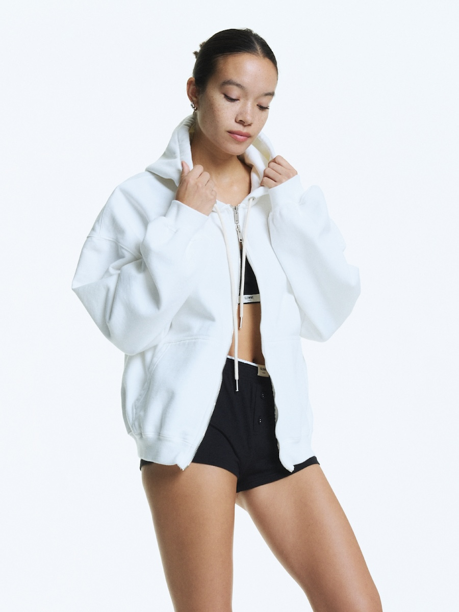 GLOWNY G BOXY ZIP UP ジップアップパーカー ストライプ 国内送 GLOWNY グロウニー☆G BOXY ZIP UP パーカー ストライプ