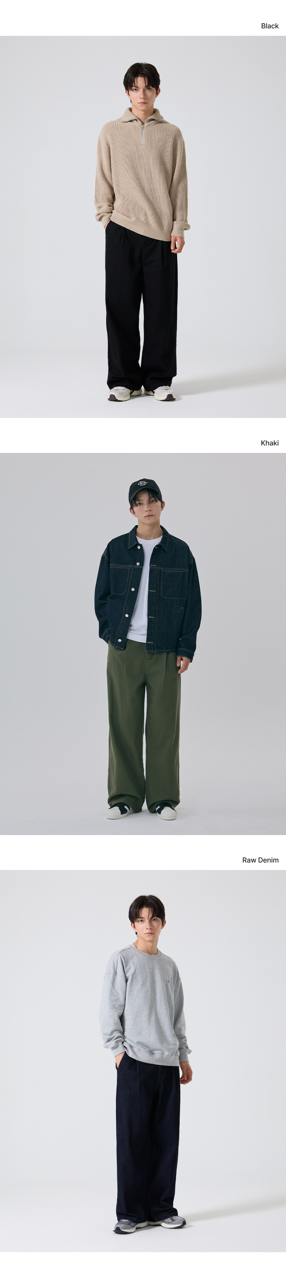 MUSINSA | AGOD One Tuck Wide Twill Cotton Banding Pants [Beige]