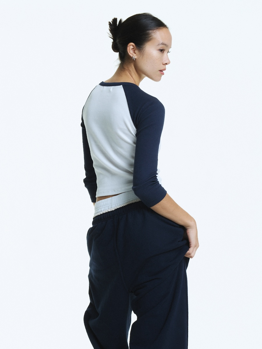 【GLOWNY】★韓国人気★ 3/4 G CONTRAST TEE ★ MUSINSA公式 | GLOWNY 3/4 G CONTRAST TEE (NAVY)