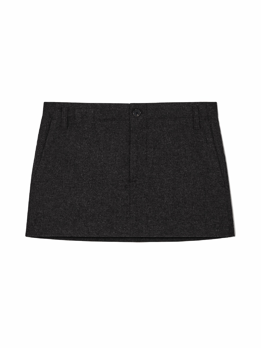 ◆GLOWNY◆ G STRAIGHT WOOL MINI SKIRT CHARCOAL GC24WTSK005CC MUSINSA | GLOWNY G STRAIGHT WOOL MINI SKIRT (CHARCOAL)