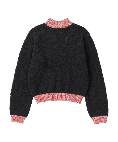 WOMENS EDITION патчворк хаф-нек шерстяной свитер Nomantic Black