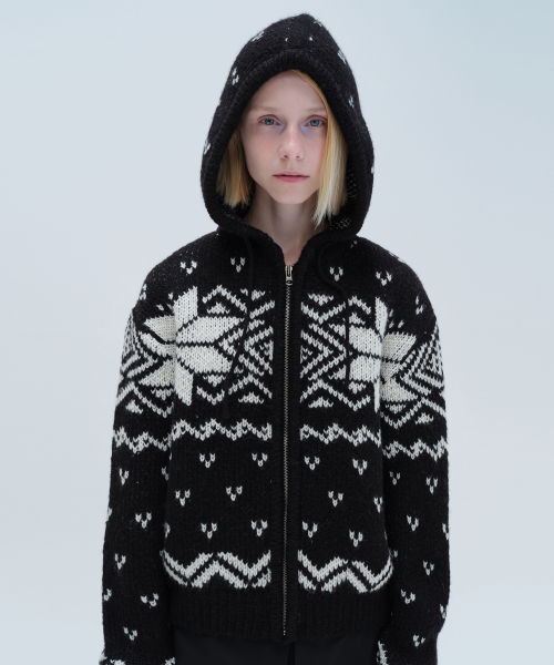 NORDIC HOODIE ZIP UP (black)
