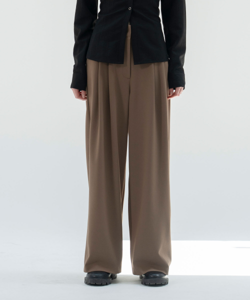 Широкие брюки с двойными шлёвками Brown