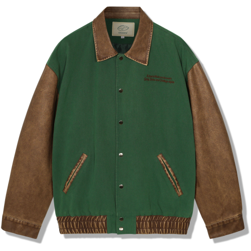 Mix Leather Color Toning Work Jacket