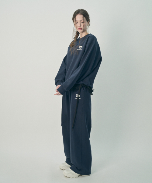 [UNISEX] Спортивные штаны со стичем и классическим лого Navy