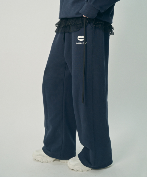 [UNISEX] Спортивные штаны со стичем и классическим лого Navy