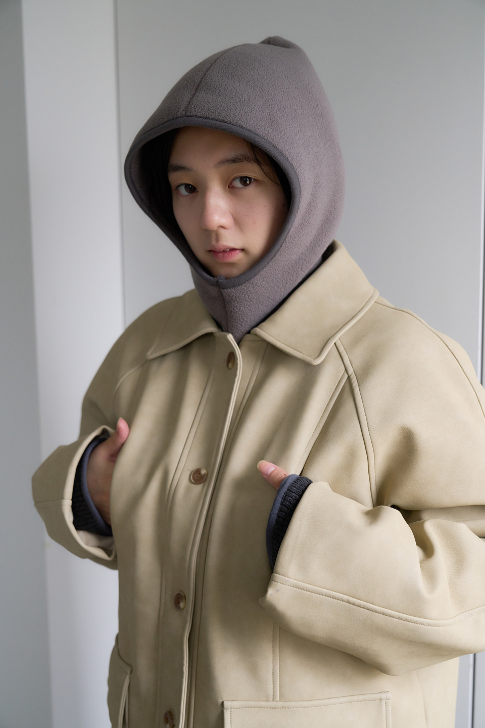 ジャケット・アウター PESTO Half padded leather jacket sand MUSINSA公式 | PESTO Half padded leather jacket sand